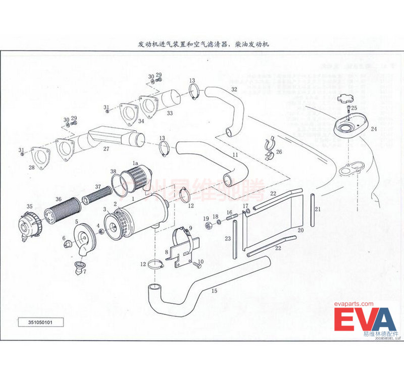 林德发动机进气装置和空气滤清器，柴油发动机